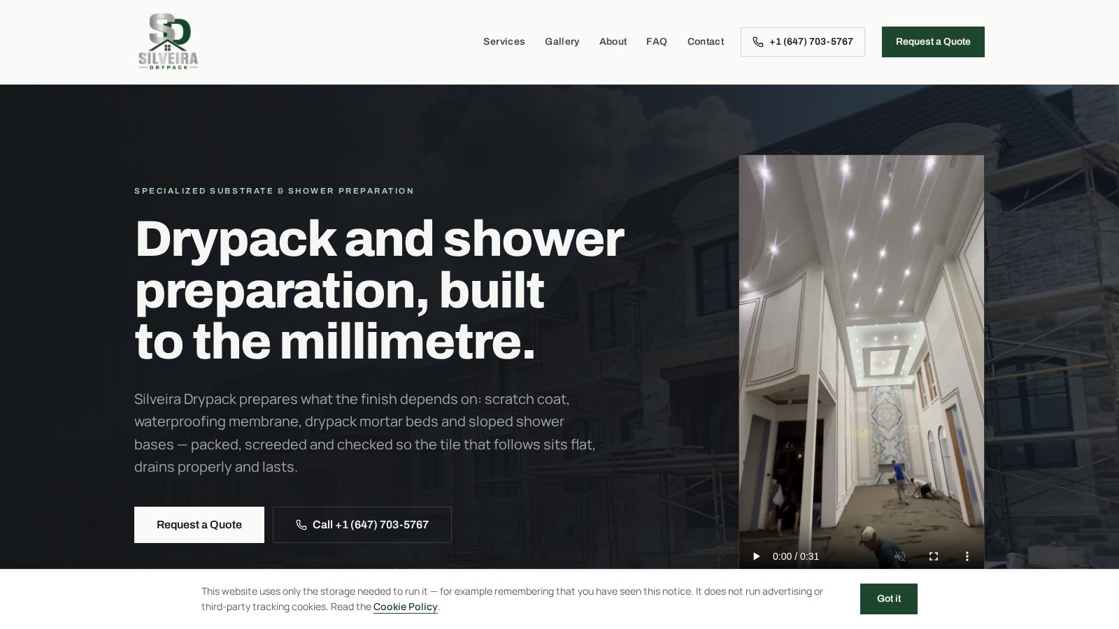 Silveira Drypack website homepage